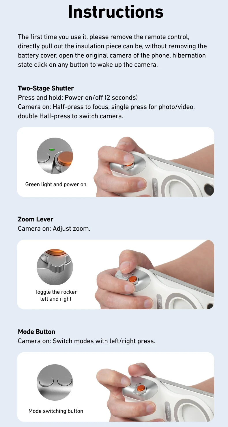 SnapGrip™ Magnetic Camera Handle with Wireless Shutter